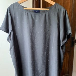 GAP Charcoal Gray Dress Top; Rhinestones